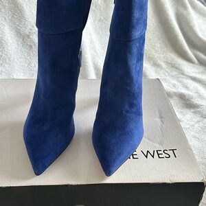 Nine West Royal Blue Suede Ankle Boots